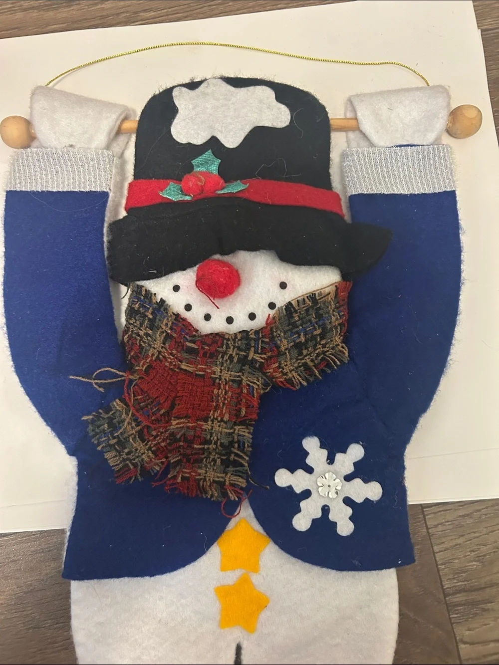 Blue Snowman Kids Costume Wall Hanging